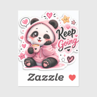 Keep Going – Cozy Panda Motivation Sticker