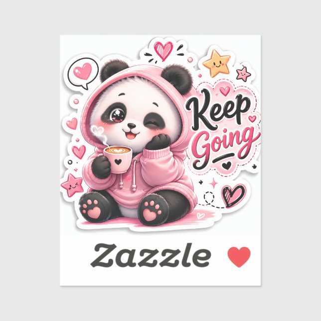 Keep Going – Cozy Panda Motivation Sticker  (Sheet)