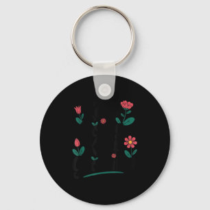 Keep Going Keep Growing Inspirational Floral Motiv Keychain