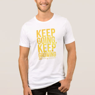 Keep Going, Keep Growing – Motivational Gold Typog Tri-Blend Shirt