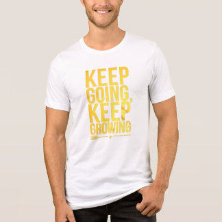 Keep Going, Keep Growing – Motivational Gold Typog Tri-Blend Shirt