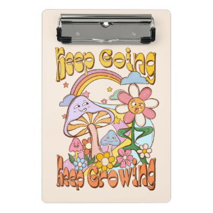 Keep Going, Keep Growing – Mushrooms & Flowers Mini Clipboard