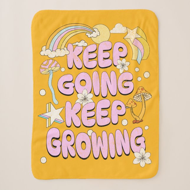 Keep going keep growing sherpa blanket (Front)