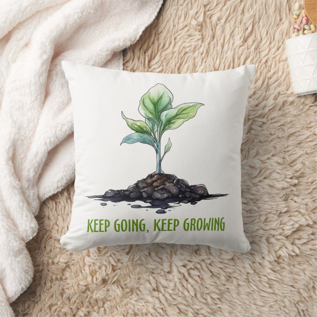 Keep going, keep growing throw pillow (Blanket)