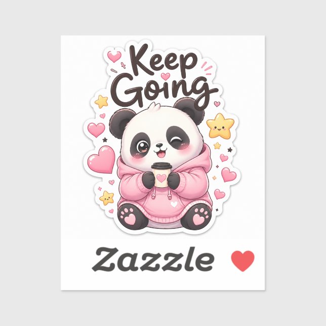 Keep Going – Motivational Panda Sticker (Sheet)