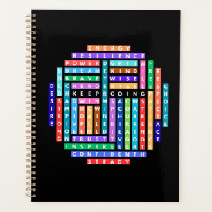 Keep Going Motivational Word Search Quest Circle Planner