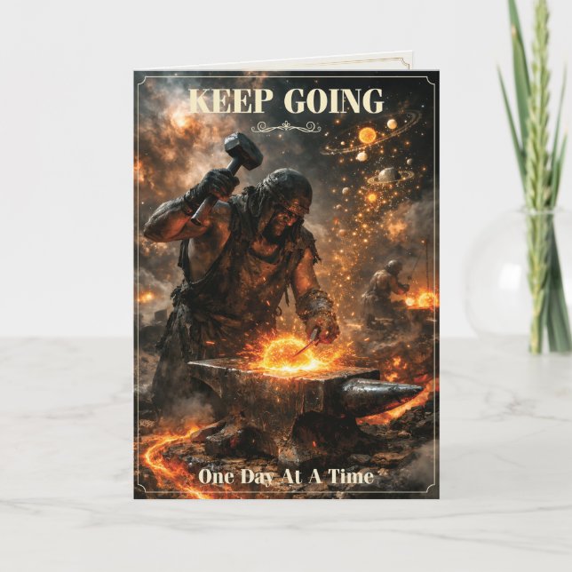 Keep Going One Day At A Time Motivational Card (Front)