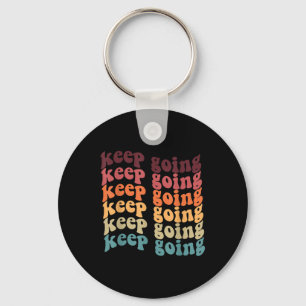 Keep-going Positive Groovy Retro Mental Health Awa Keychain