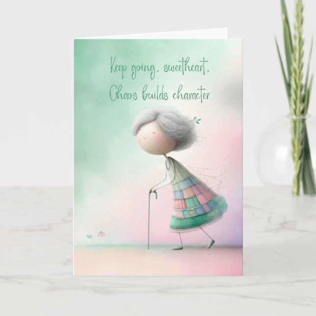Keep Going Sweetheart Inspirational Quote Cute Gra Card (Front)