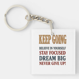 Keep Going Vintage Motivational Typography Keychain