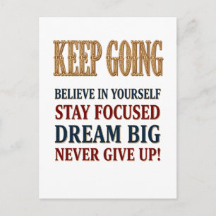 Keep Going Vintage Motivational Typography  Postcard