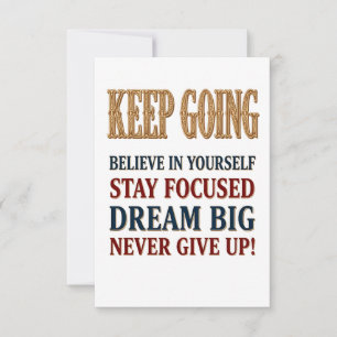 Keep Going Vintage Motivational Typography Save The Date