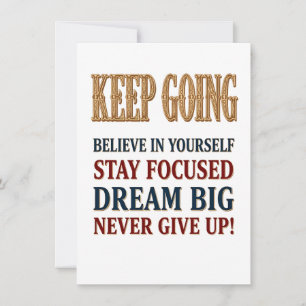 Keep Going Vintage Motivational Typography Thank You Card
