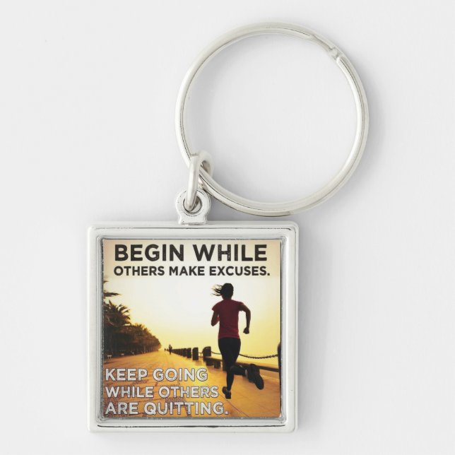 Keep Going - Women's Running Workout Motivational Keychain (Front)