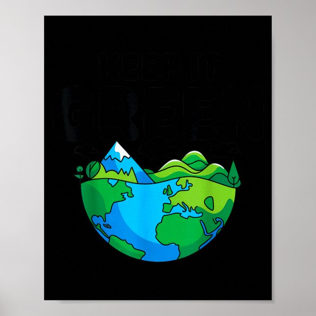 Keep green earth day planet environmental awarenes poster (Front)