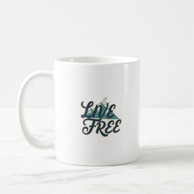 Keep Growing Blooming Cactus Illustration Coffee Mug (Left)