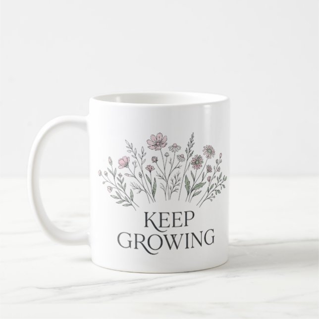 Keep Growing Wildflower Botanical Mug (Left)