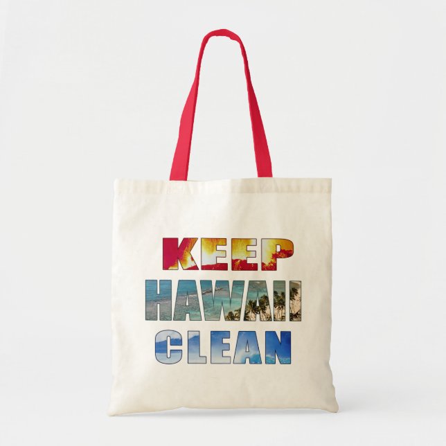 "Keep Hawaii Clean" Hawaiian Tote Bag (Front)