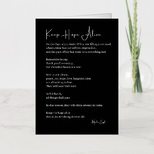 Keep hope alive inspirational poem poetry  foil greeting card