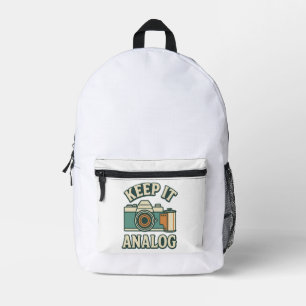 Keep it analog printed backpack