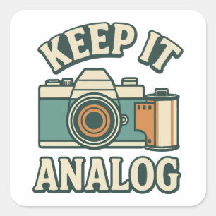 Keep it analogue square sticker