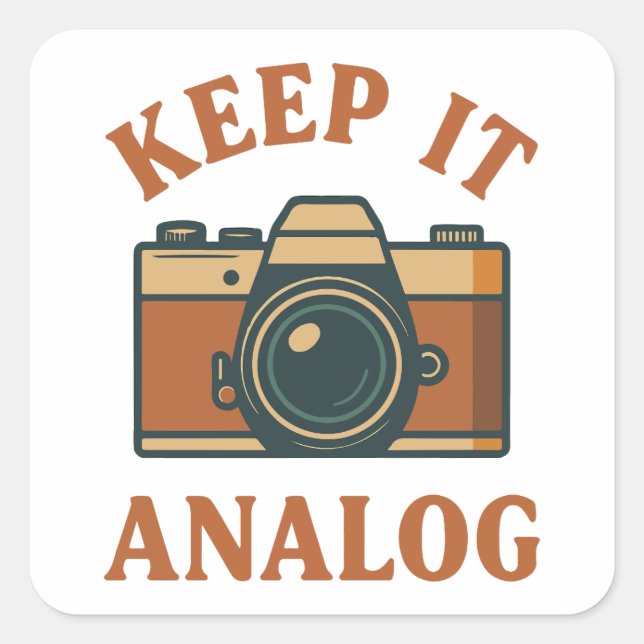 Keep it analogue square sticker (Front)