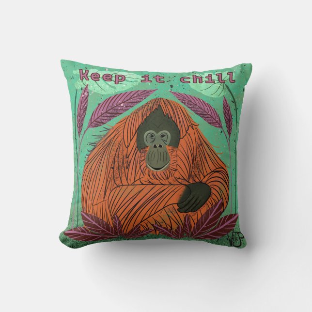 Keep it Chill Throw Pillow (Front)