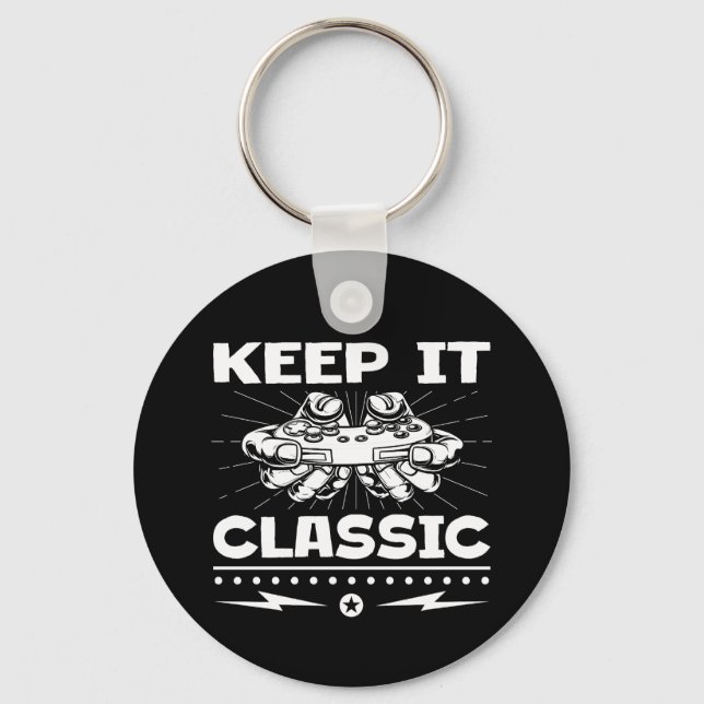 Keep It Classic Retro Gaming Controller Video Game Keychain (Front)