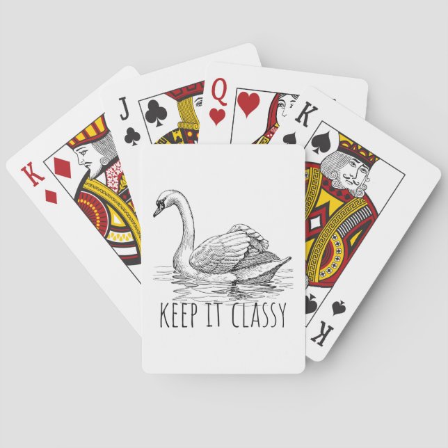 Keep It Classy Elegant Swan Playing Cards (Back)