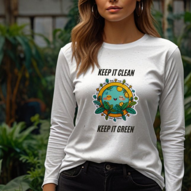 Keep It Clean Environmental Awareness Design Women Sweatshirt (Creator Uploaded)