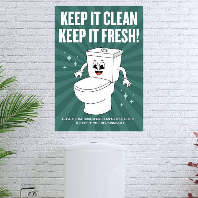 Keep It Clean, Keep It Fresh – Funny Bathroom Photo Print (Creator Uploaded)