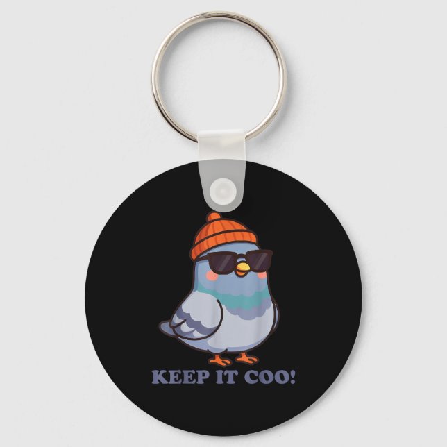 Keep It Coo Pigeon Keeping It Cool Funny Pigeon Bi Keychain (Front)