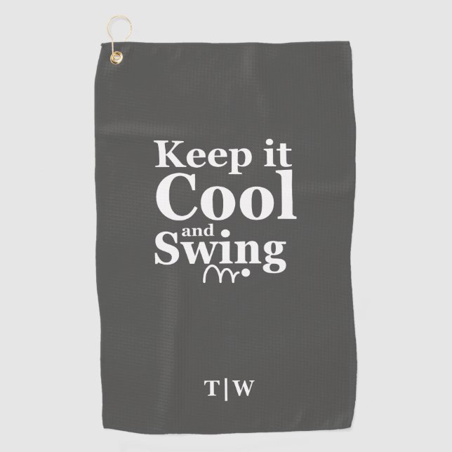 Keep it Cool and Swing Golf Theme  Golf Towel (Front)
