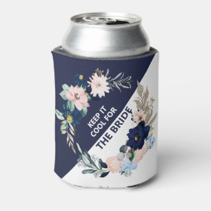 Keep it cool for Bride- Marine flowers bloom Can Cooler