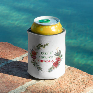 Keep it cool for Christmas- Typography & Wreath Can Cooler