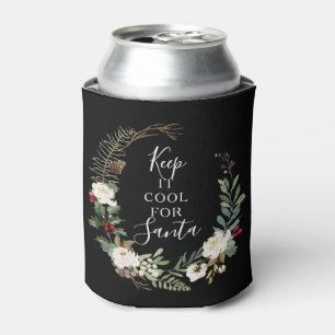 Keep it cool for Santa Floral wreath frame Can Cooler