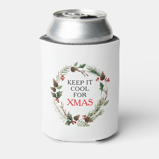 Keep it cool for Xmas- Floral wreath frame Can Cooler (Can Back)
