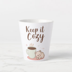 "Keep it Cozy" with Sleepy Bear and Coffee Latte Mug