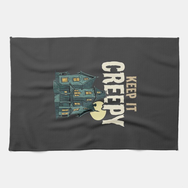 Keep It Creepy Haunted House Halloween Design_1 Kitchen Towel (Horizontal)