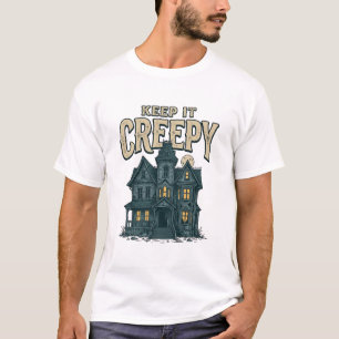 Keep It Creepy Vintage Haunted House Halloween Des T-Shirt