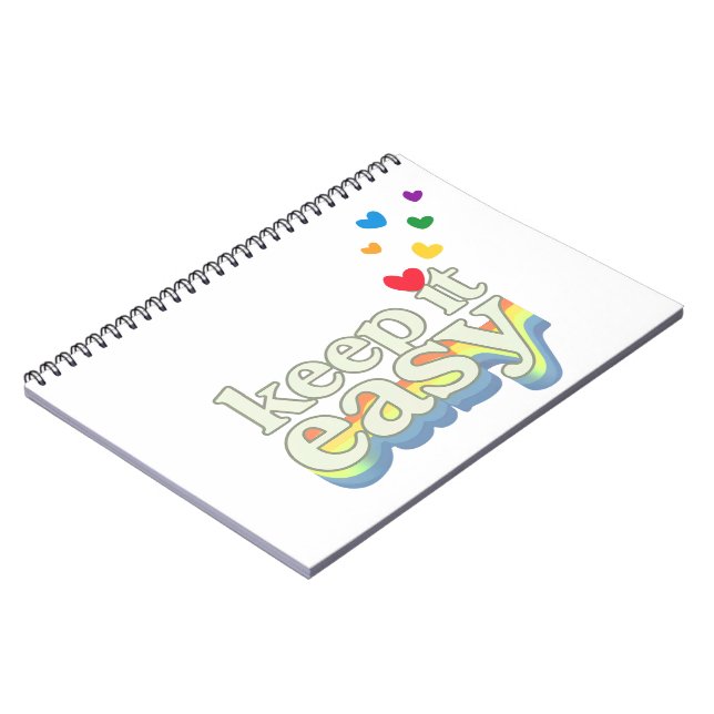 Keep It Easy Retro Pride Typography Design Notebook (Left Side)