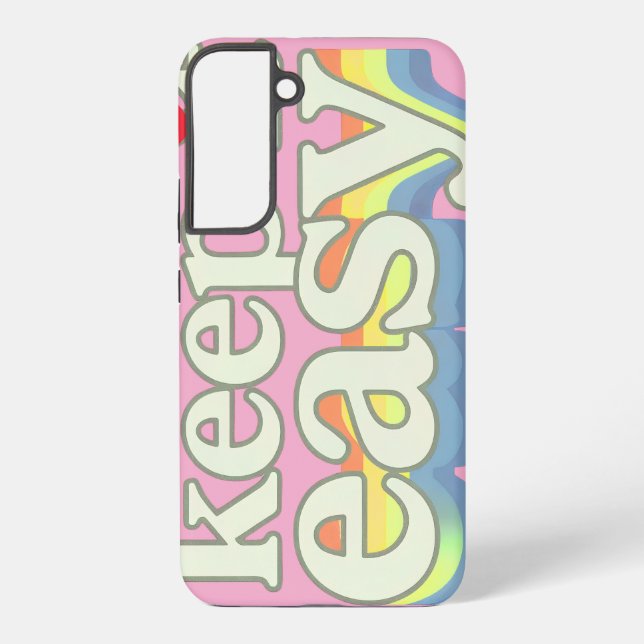Keep It Easy Retro Pride Typography Design Samsung Galaxy S22+ Case (Back)