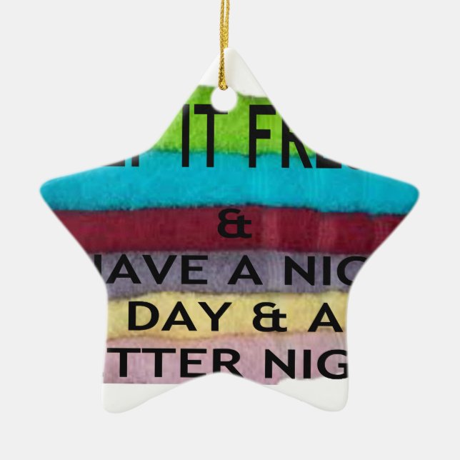 keep it freesh ceramic ornament (Front)