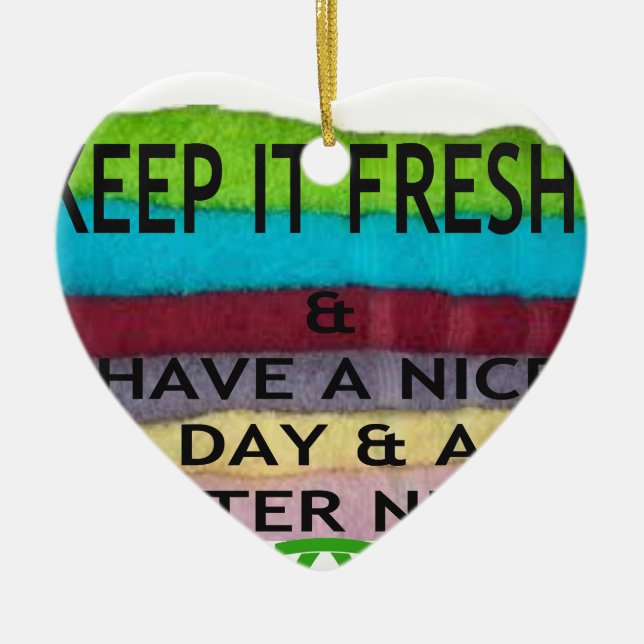 keep it freesh ceramic ornament (Front)