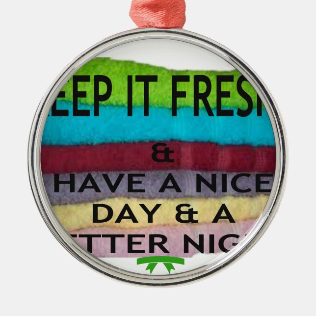 keep it freesh metal ornament (Front)