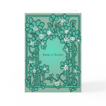 Keep It Green clean and sober blank greeting card