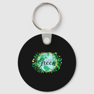 Keep it green environment _ planet earth day keychain