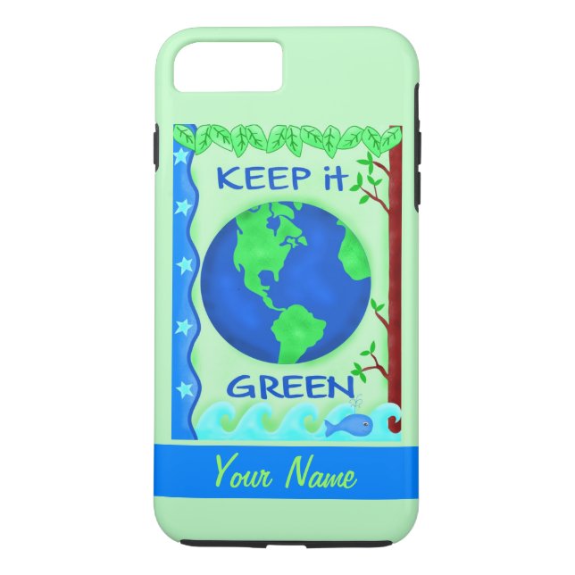 Keep It Green Save Earth Environment Art Custom Case-Mate iPhone Case (Back)