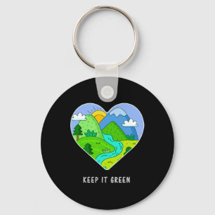 Keep It Green Save The Planet Earth Day Gift Idea Keychain