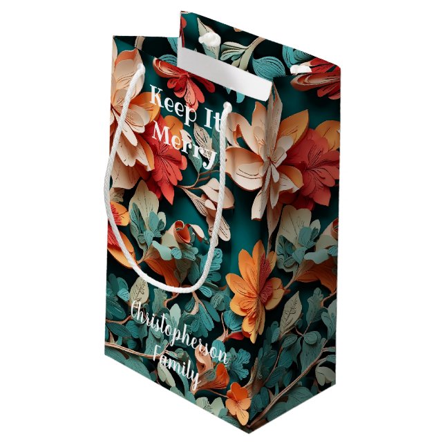 Keep It Merry Small Gift Bag (Back Angled)